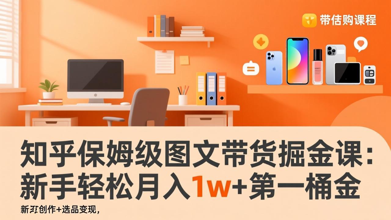 知乎保姆级图文带货掘金课：账号打造+爆文创作+选品变现，新手轻松月入1w+第一桶金-米创网
