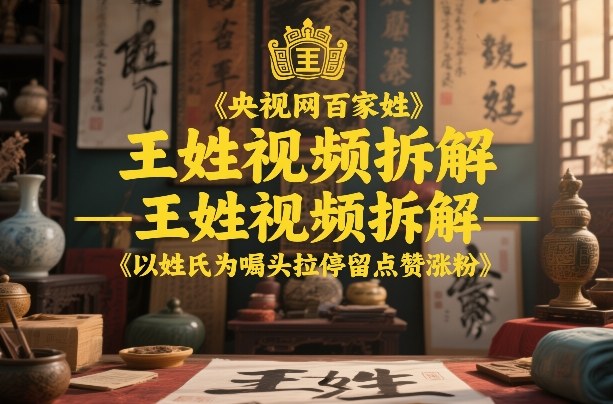央视网百家姓–王姓视频拆解，以姓氏为噱头拉停留点赞涨粉-米创网