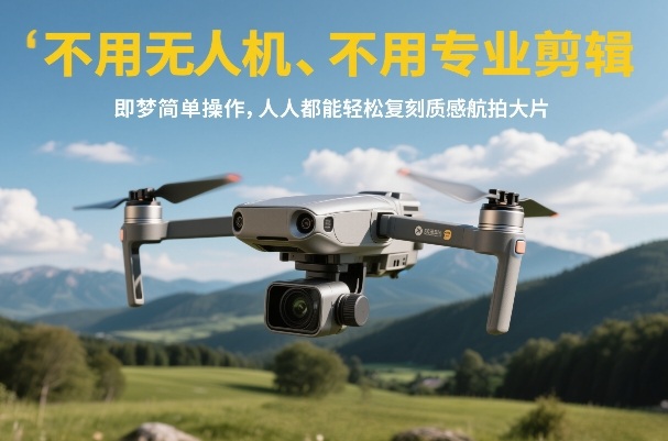 不用无人机、不用专业剪辑，即梦简单操作，人人都能轻松复刻质感航拍大片-米创网