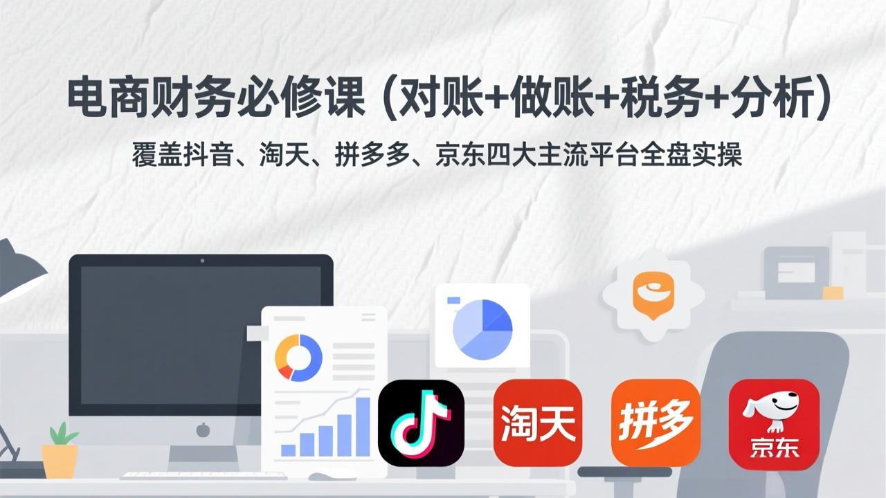 电商财务必修课(对账+做账+税务+分析-米创网
