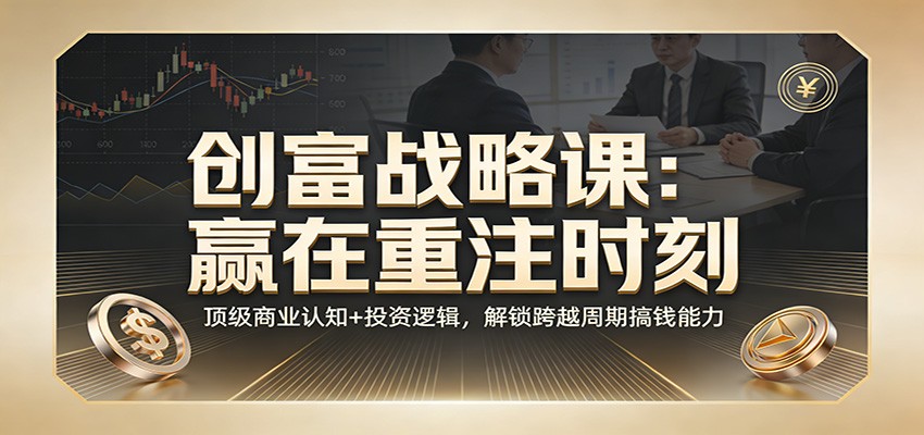 《创富战略课：赢在重注时刻》顶级商业认知+投资逻辑，解锁跨越周期搞钱能力-米创网