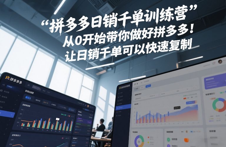 拼多多日销千单训练营，从0开始带你做好拼多多，让日销千单可以快速复制(更新26年2月)-米创网