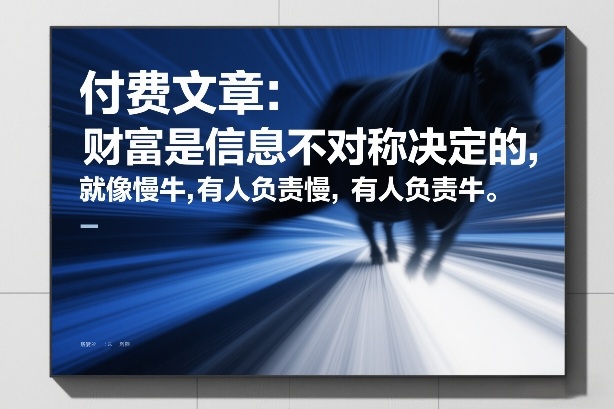 付费文章：财富是信息不对称决定的，就像慢牛，有人负责慢，有人负责牛-米创网
