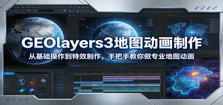 GEOlayers3地图动画制作：从基础操作到特效制作，手把手教你做专业地图动画-米创网
