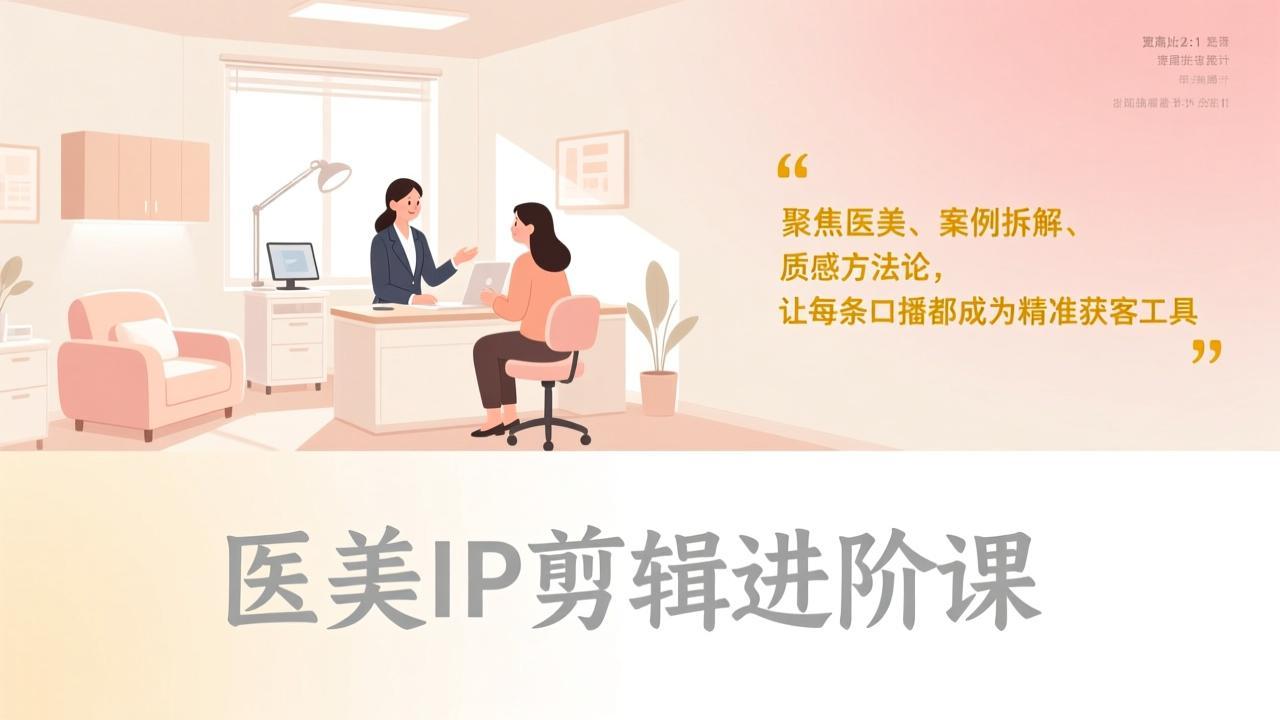 医美IP剪辑进阶课，聚焦医美、案例拆解、质感方法论，让每条口播都成为精准获客工具-米创网