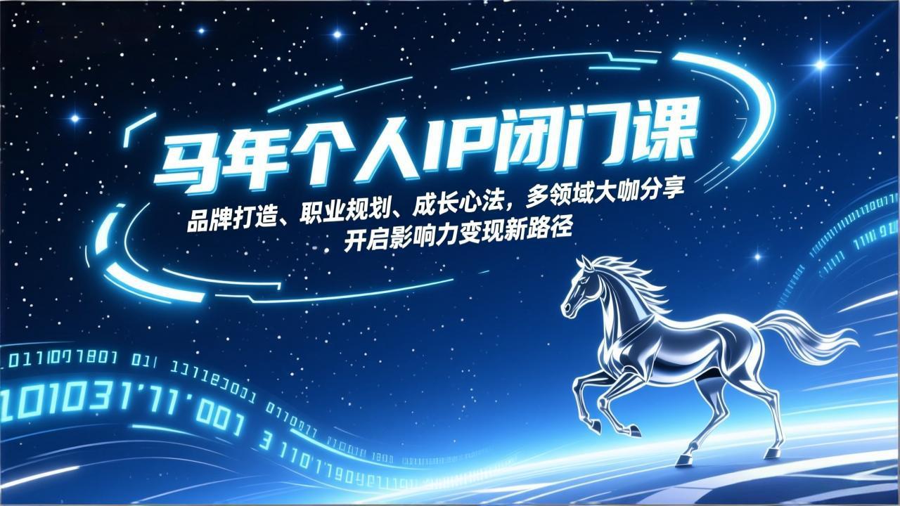 马年个人IP闭门课，品牌打造、职业规划、成长心法，多领域大咖分享，开启影响力变现新路径-米创网