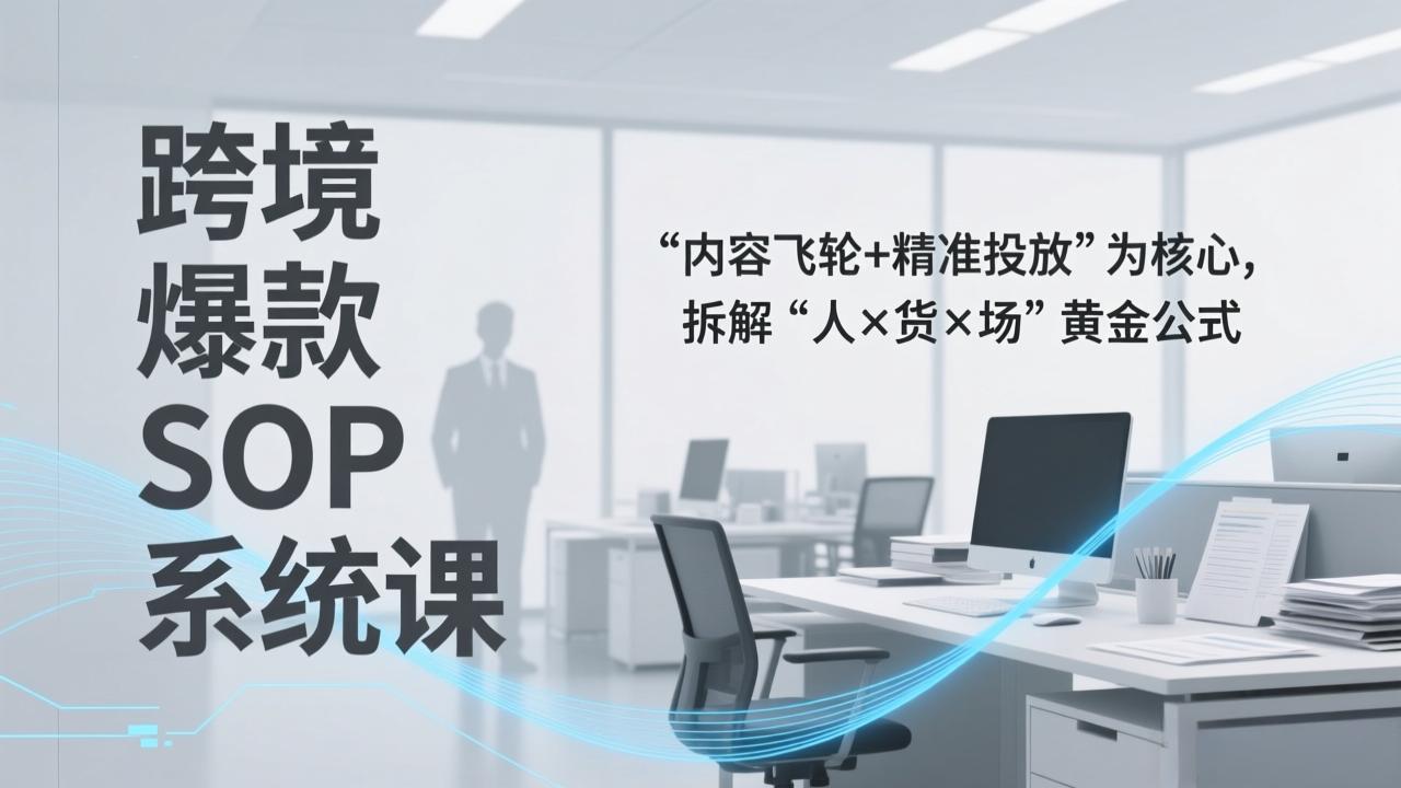 跨境爆款SOP系统课，“内容飞轮+精准投放”为核心，拆解“人×货×场”黄金公式-米创网