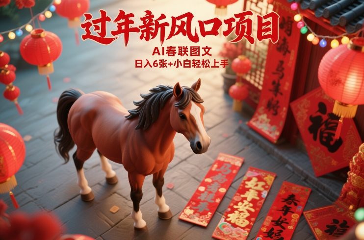 过年新风口项目，用ai春联图文，日入6张+小白轻松上手【揭秘】-米创网