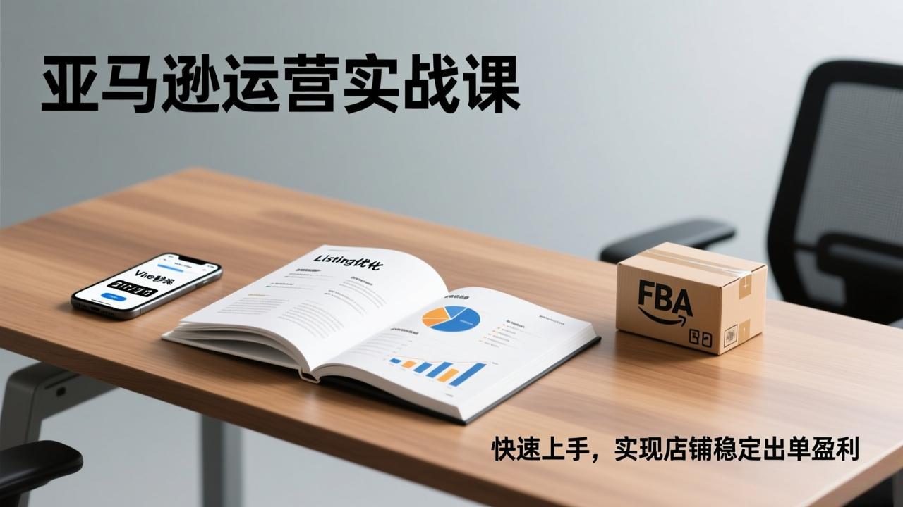 亚马逊运营实战课，Listing优化、Vine秒杀、FBA发货，快速上手，实现店铺稳定出单盈利-米创网