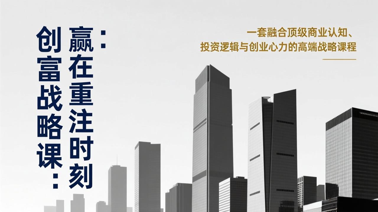 《创富战略课：赢在重注时刻》一套融合顶级商业认知、投资逻辑与创业心力的高端战略课程-米创网