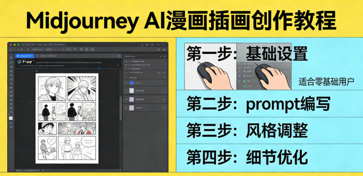 利用Midjourney AI人工智能轻松创作漫画插画教程，零基础创作完整漫画插画-米创网