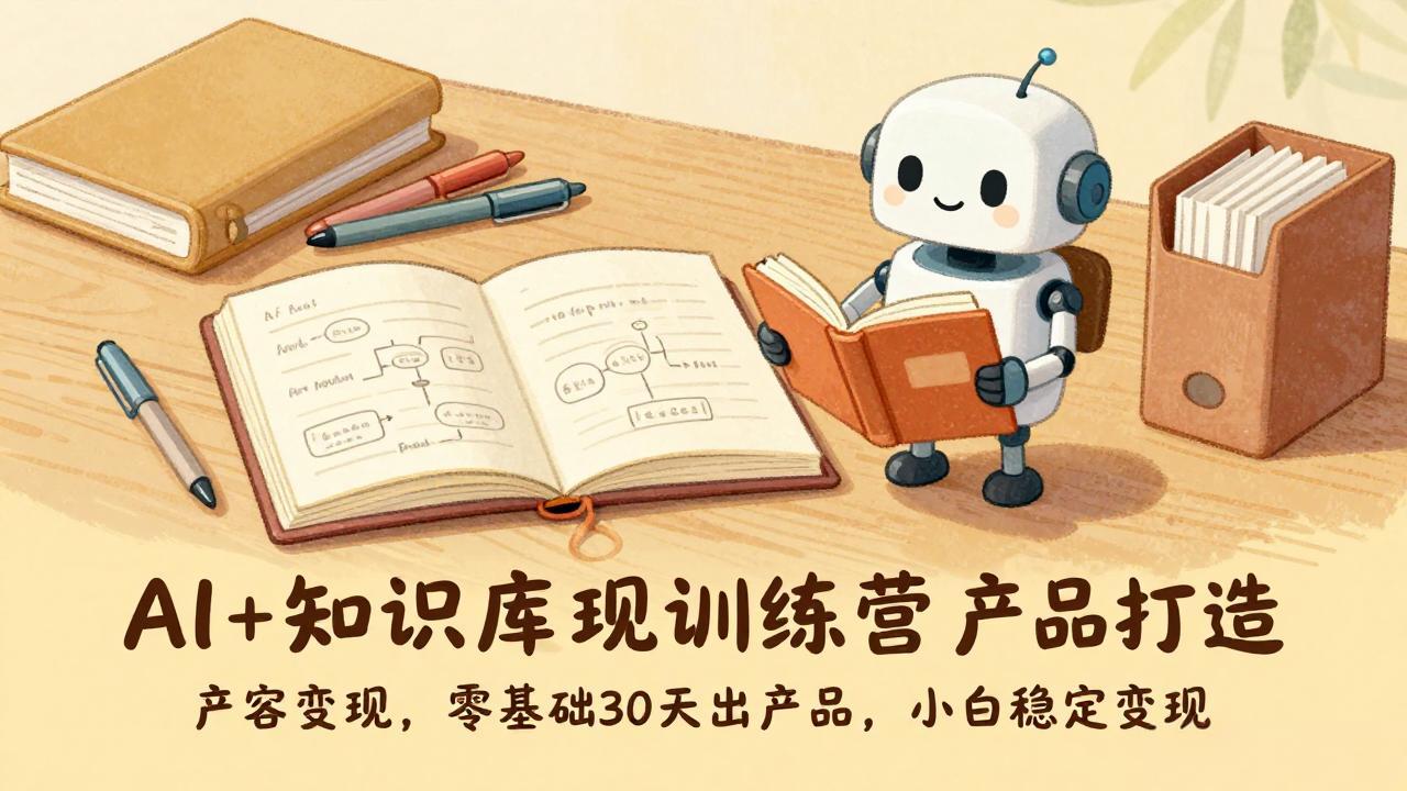 AI+知识库变现训练营，产品打造、内容创作、全平台变现，零基础30天出产品，小白稳定变现-米创网