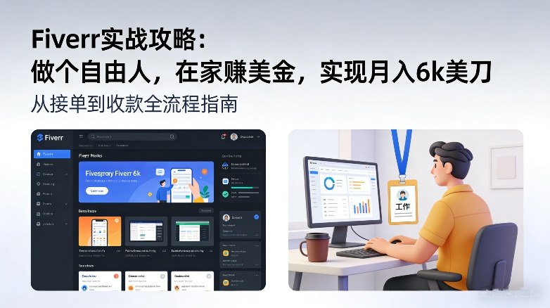 Fiverr实战攻略，做个自由人，在家賺美金，实现月入6k美刀-米创网