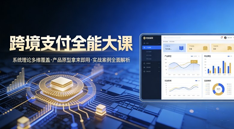跨境支付全能大课，系统理论多维覆盖，产品原型拿来即用，实战案例全面解析-米创网