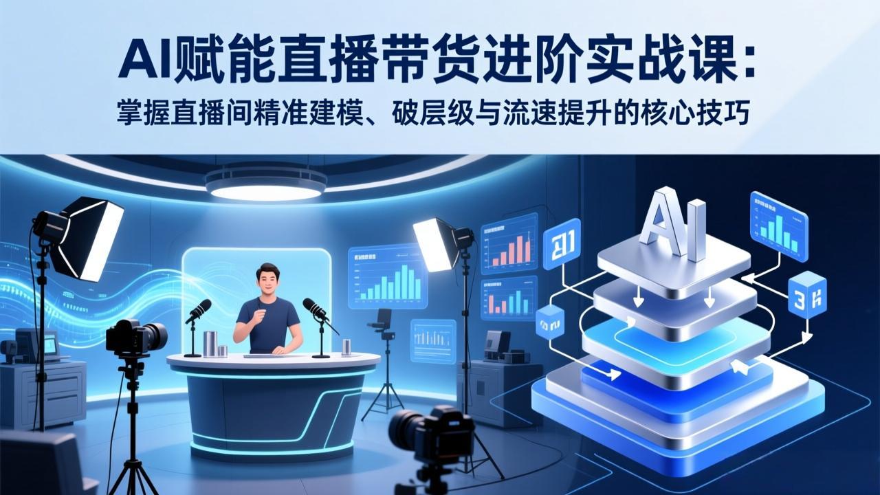 AI赋能直播带货进阶实战课：掌握直播间精准建模、破层级与流速提升的核心技巧-米创网