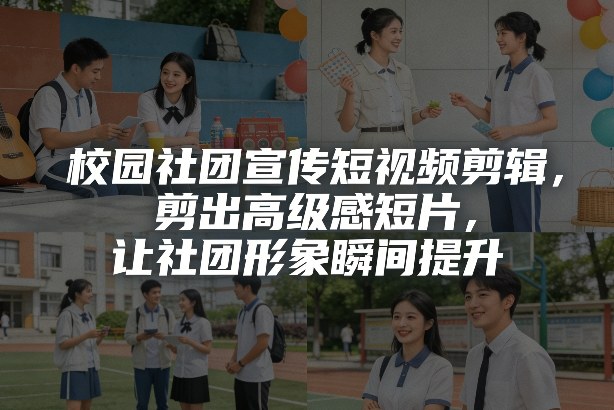 校园社团宣传短视频剪辑，剪出高级感短片，让社团形象瞬间提升-米创网