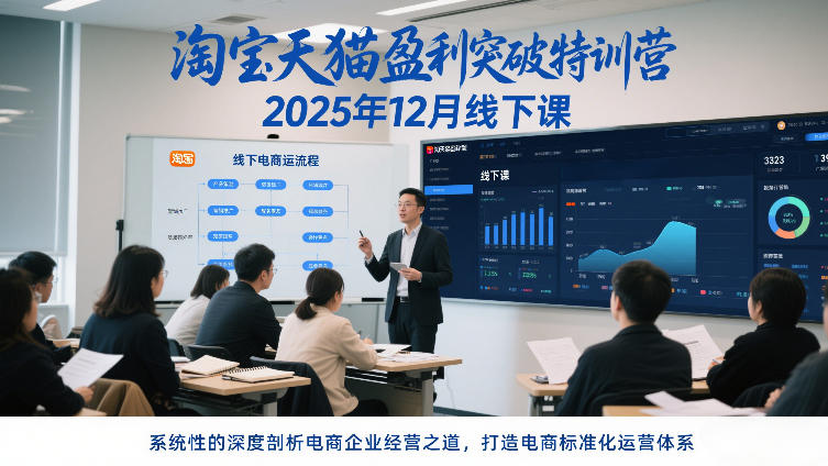 淘宝天猫盈利突破特训营25年12月线下课，系统性的深度剖析电商企业经营之道，打造电商标准化运营体系-米创网