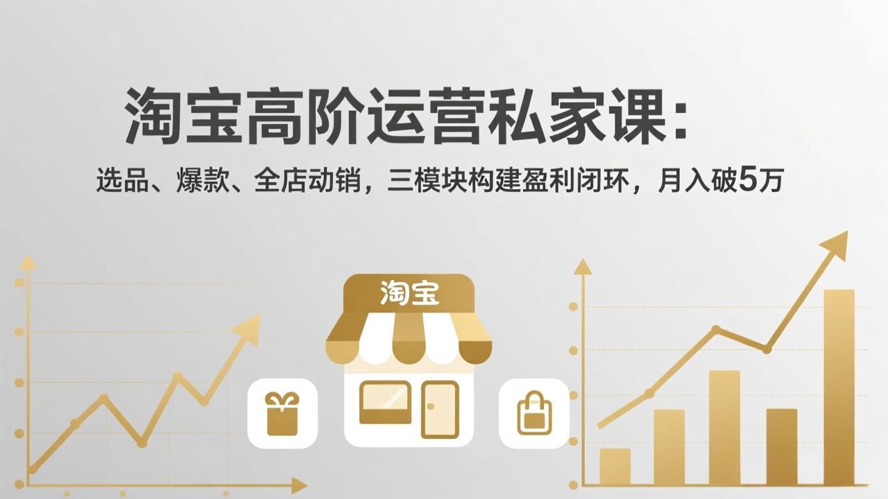 淘宝高阶运营私家课：选品、爆款、全店动销，三模块构建盈利闭环，月入破5万(更新26年2月-米创网