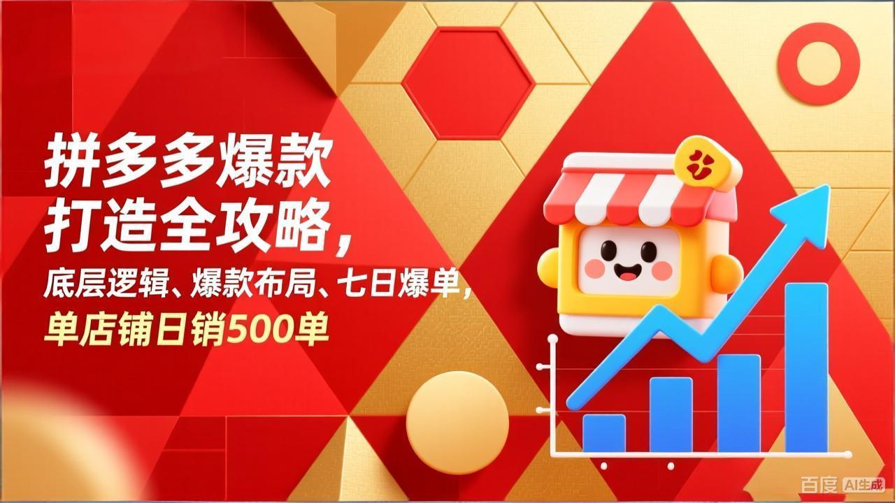 拼多多爆款打造全攻略，底层逻辑、爆款布局、七日爆单，单店铺日销500单-米创网