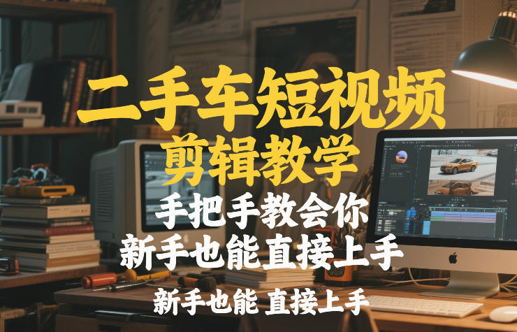 二手车短视频剪辑教学，手把手教会你，新手也能直接上手-米创网
