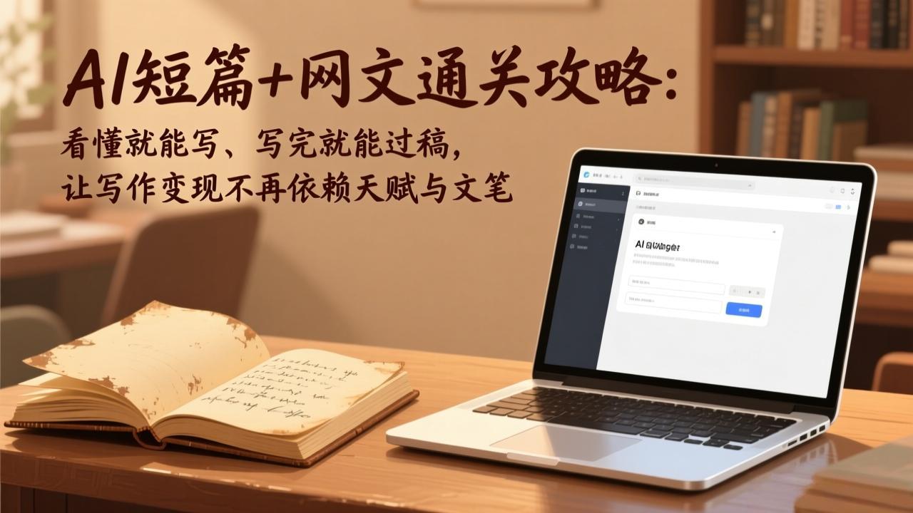 AI短篇+网文通关攻略：看懂就能写、写完就能过稿，让写作变现不再依赖天赋与文笔-米创网