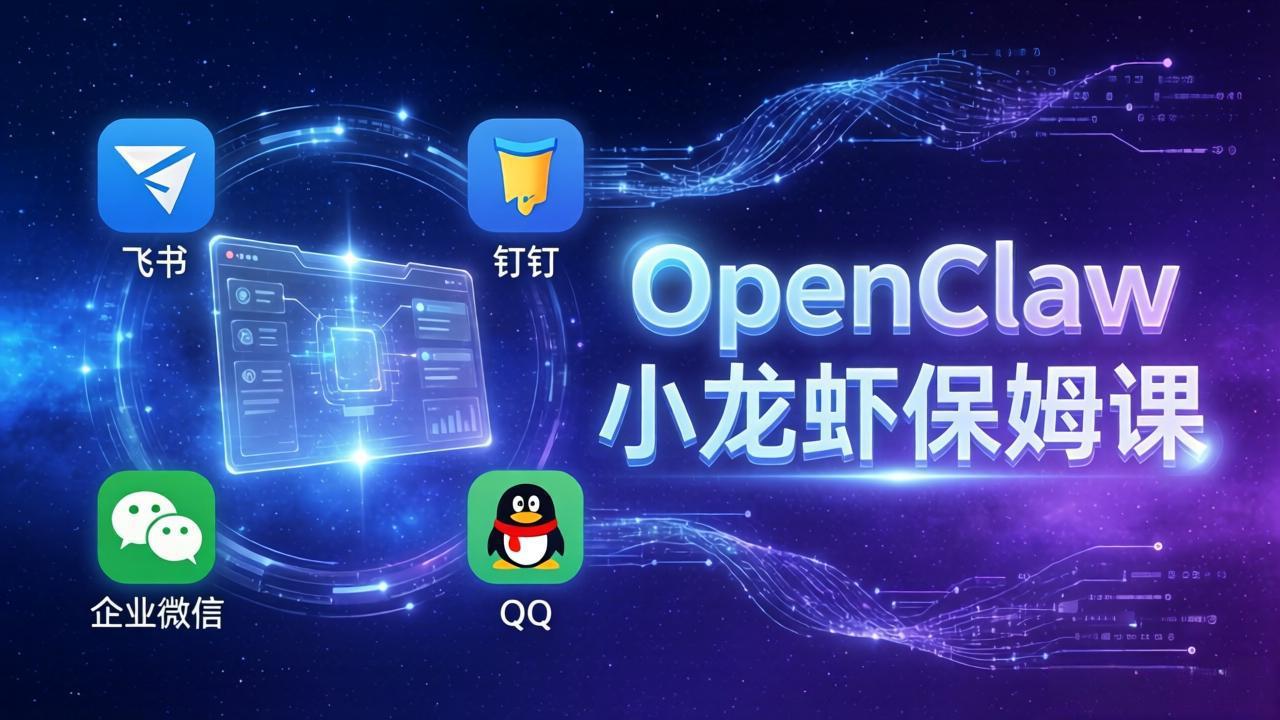 OpenClaw小龙虾保姆课： Windows/macOS/Linux/Docker全系统安装，飞书+钉钉+企业微信+QQ 全接入-米创网