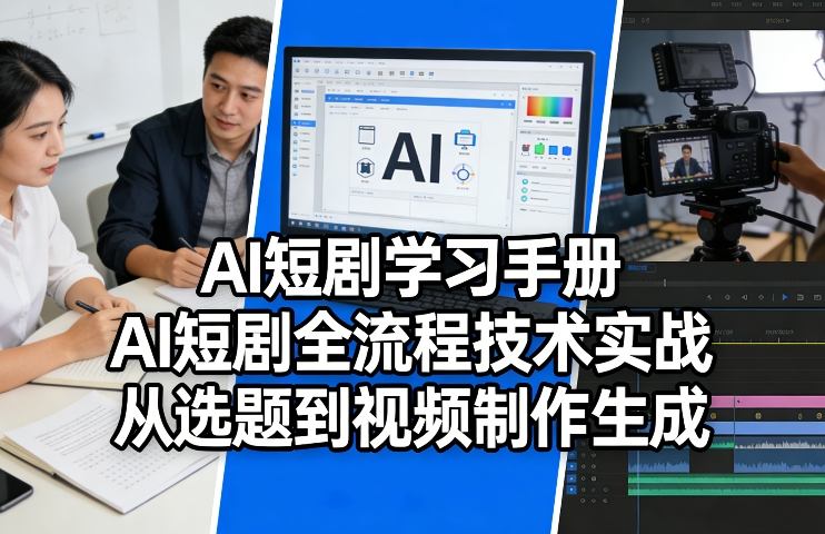 AI短剧学习手册，AI短剧全流程技术实战，从选题到视频制作生成-米创网