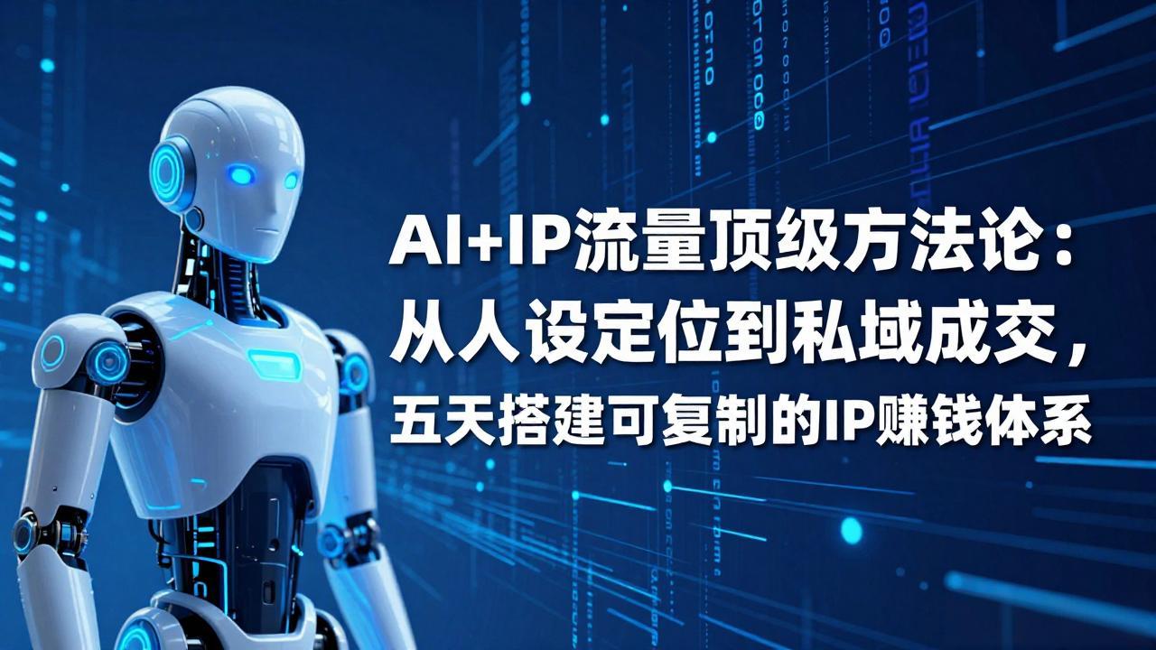 AI+IP顶级方法论：从人设定位到私域成交，五天搭建可复制的IP赚钱体系-米创网
