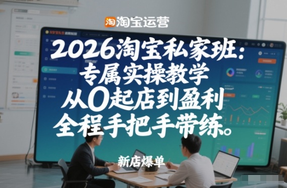 2026淘宝私家班：专属实操教学，从0起店到盈利，全程手把手带练(更新26年3月)-米创网