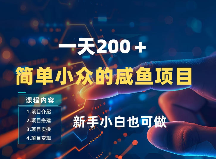 一天收入2张，一个简单小众的咸鱼项目，0门槛小白也能做-米创网