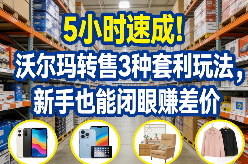 5小时速成！沃尔玛转售3种套利玩法，新手也能闭眼賺差价-米创网