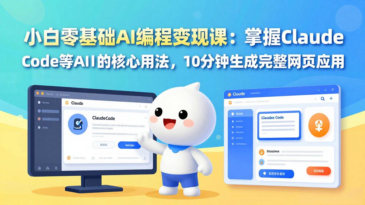 小白零基础AI编程变现课：掌握Claude Code等AI工具的核心用法，10分钟生成完整网页应用-米创网