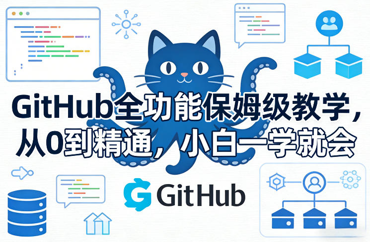 GitHub全功能保姆级教学，从0到精通，小白一学就会-米创网