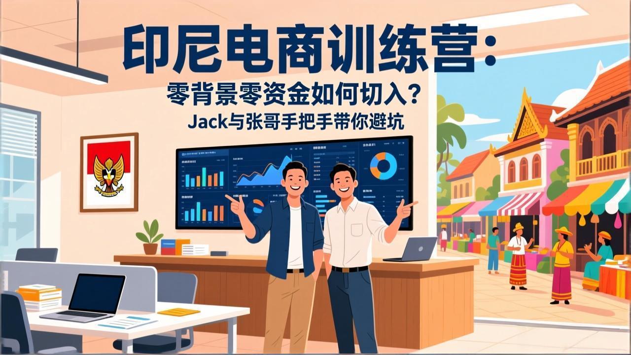 印尼电商训练营：零背景零资金如何切入？Jack与张哥手把手带你避坑-米创网