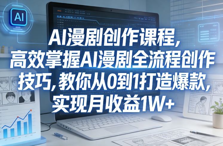 某社群AI漫剧创作课程，高效掌握AI漫剧全流程创作技巧，教你从0到1打造爆款，实现月收益1W+-米创网