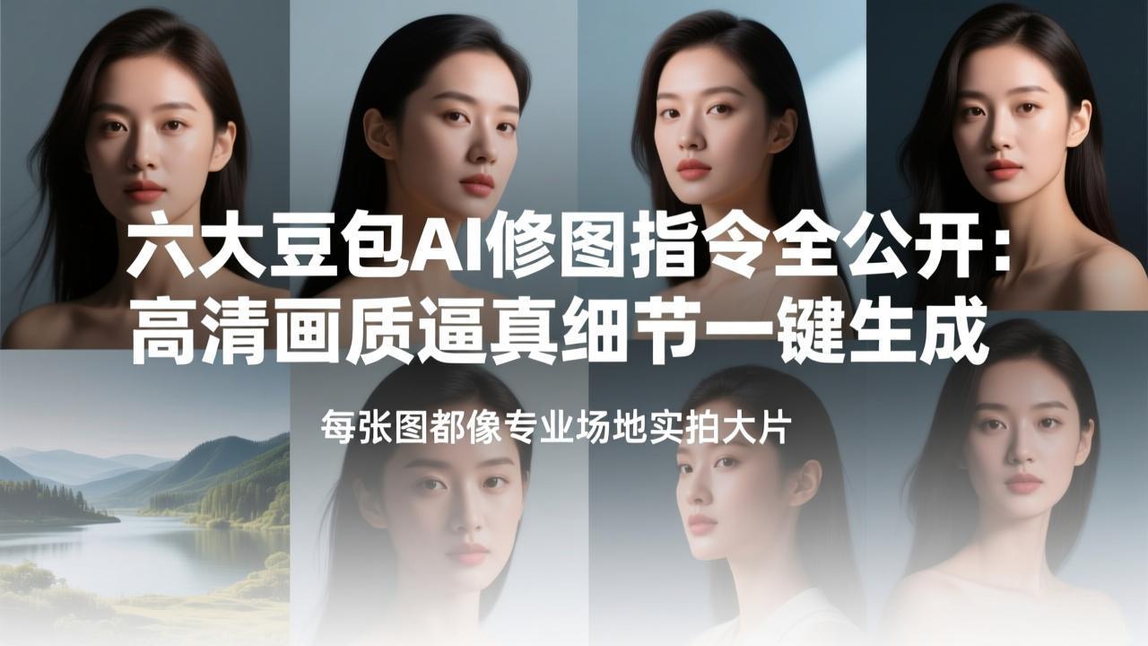 六大豆包AI修图指令全公开：高清画质逼真细节一键生成，每张图都像专业场地实拍大片-米创网