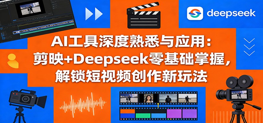 AI工具深度熟悉与应用：剪映+Deepseek零基础掌握，解锁短视频创作新玩法-米创网
