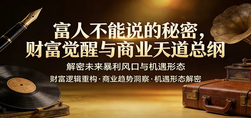 富人不能说的秘密,财富觉醒与商业天道总纲,解密未来暴利风口与机遇形态-58创客