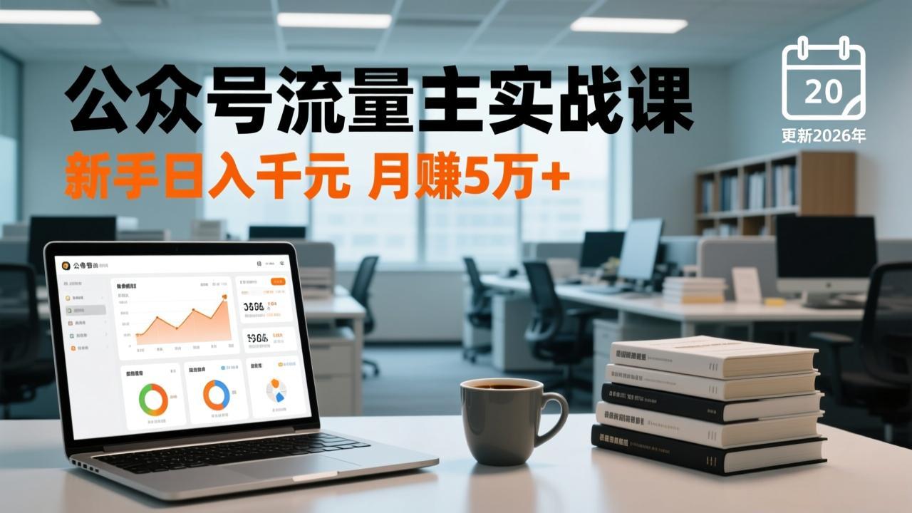 公众号流量主实战课-更新26年3月，爆文写作、流量池运营、多平台分发，新手日入千元月赚5w+-米创网