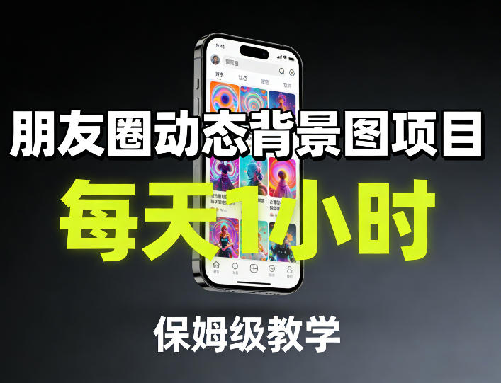 朋友圈动态背景图项目，每天1小时，保姆级教学-58创客