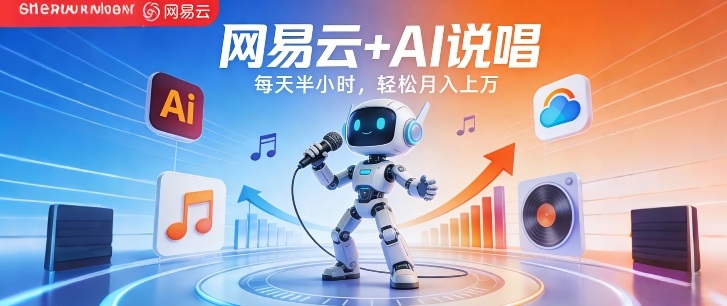 网易云+AI说唱，每天半小时，AI内容创作+流量变现，轻松月入1W-米创网