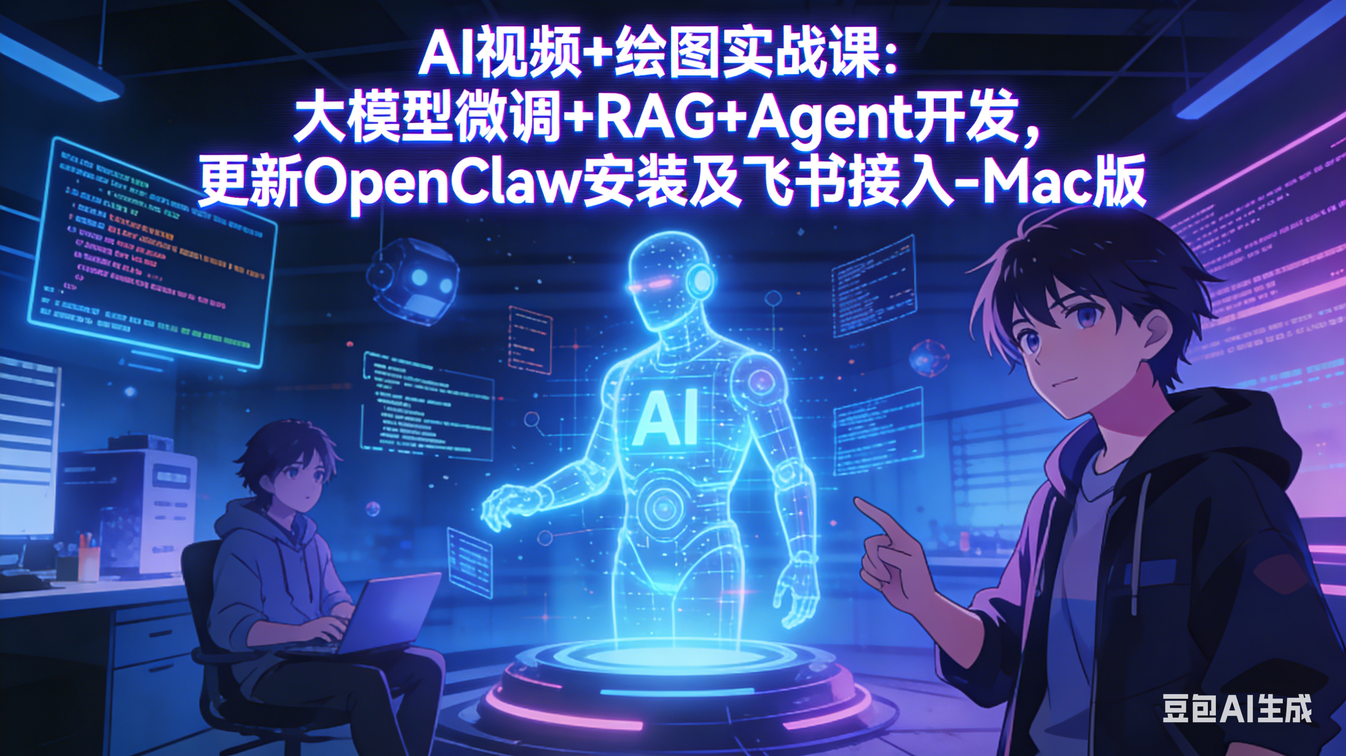 AI视频+绘图实战课：大模型微调+RAG+Agent开发，更新OpenClaw安装及飞书接入-Mac版-米创网