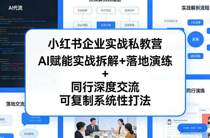 小红书企业实战私教营，AI赋能实战拆解+落地演练+同行深度交流，可复制系统性打法-米创网