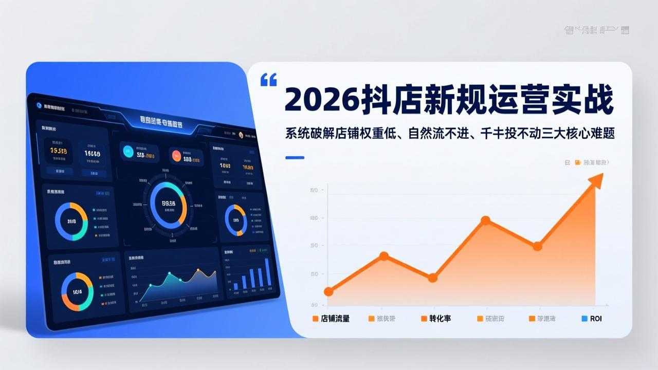 2026抖店新规运营实战：系统破解店铺权重低、自然流不进、千川投不动三大核心难题-米创网