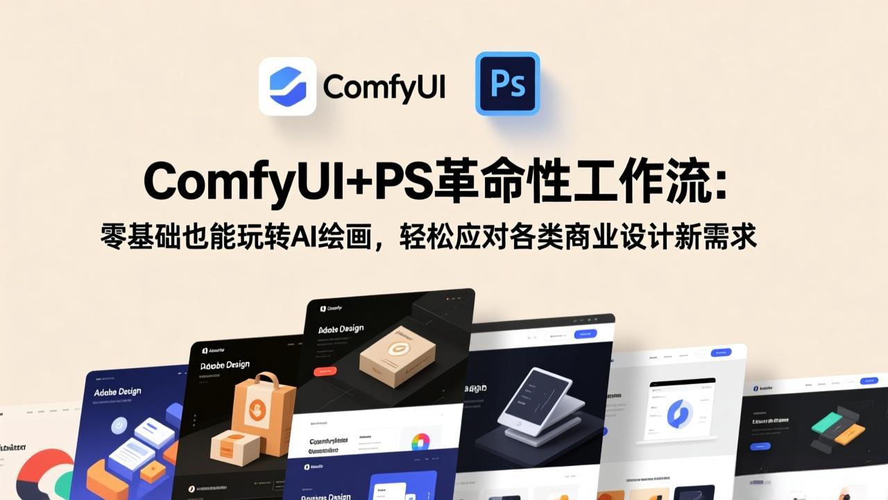 ComfyUI+PS革命性工作流：零基础也能玩转AI绘画，轻松应对各类商业设计新需求-米创网