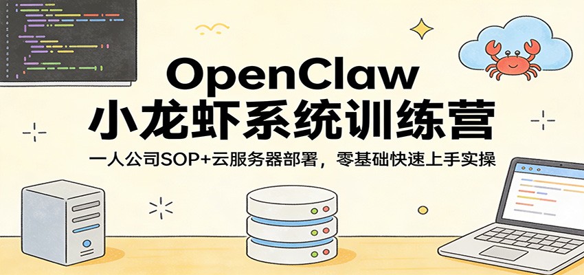 OpenClaw小龙虾系统训练营：一人公司SOP，云服务器部署，零基础快速上手实操-米创网