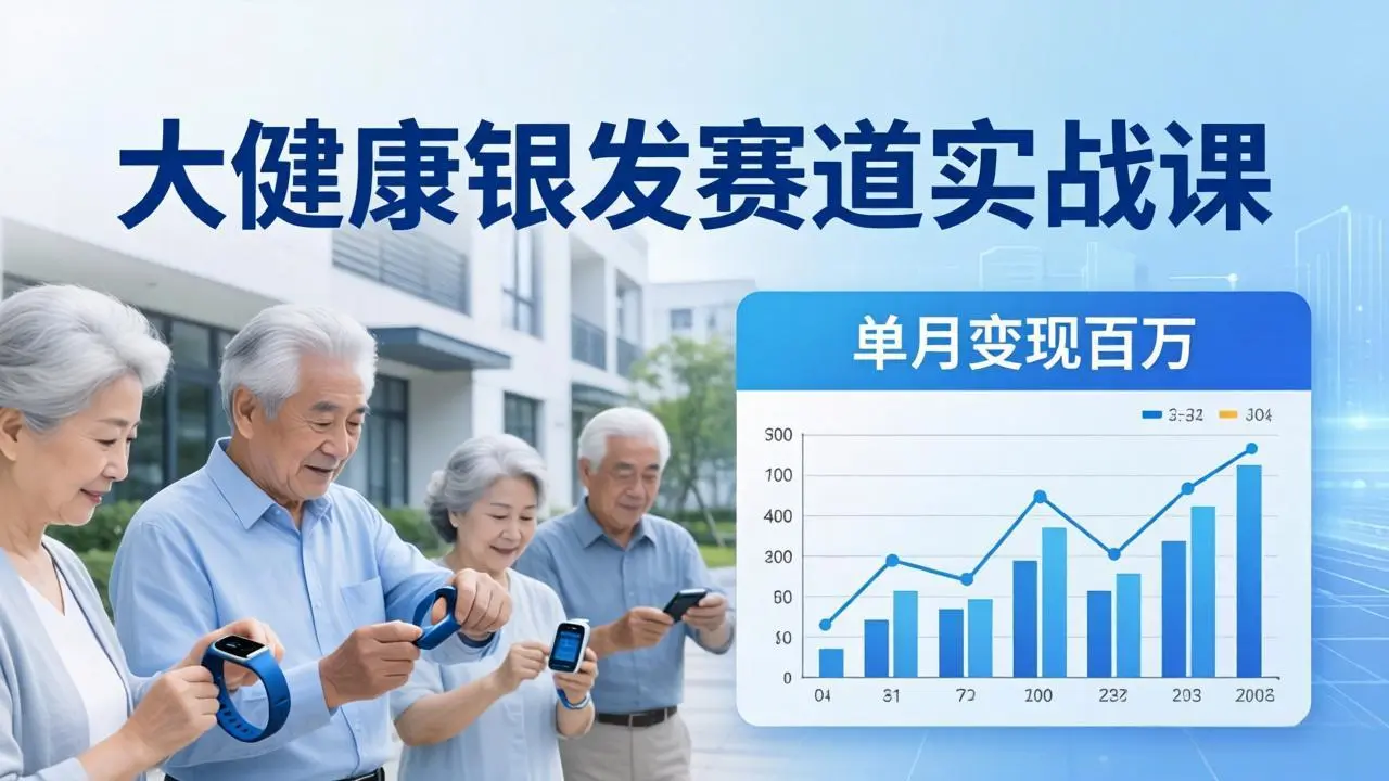 大健康银发赛道实战课:拆解视频号线索型 IP 单月变现百万逻辑,教你精准获客高效变现-58创客