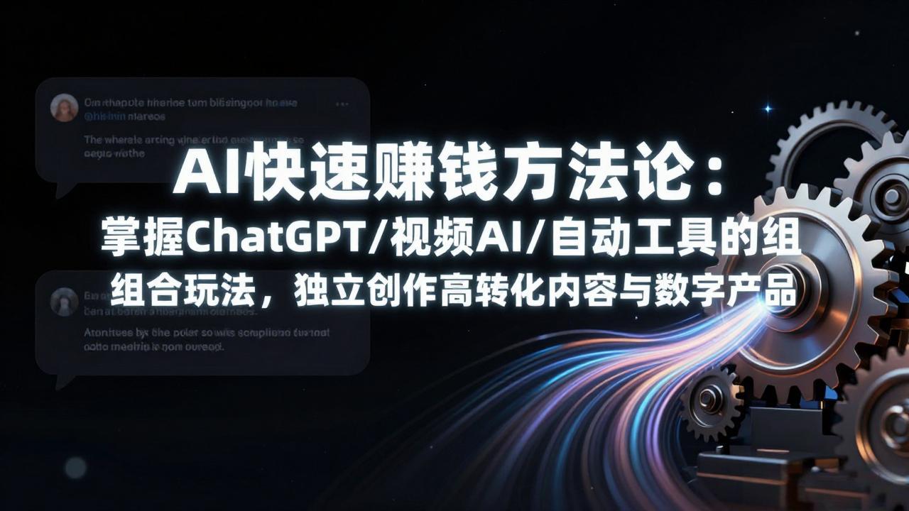 AI快速赚钱方法论：掌握ChatGPT/视频AI/自动化工具的组合玩法，独立创作高转化内容与数字产品-米创网