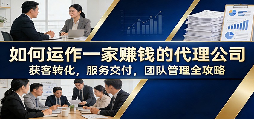 如何运作一家赚钱的代理公司：获客转化，服务交付，团队管理全攻略-米创网