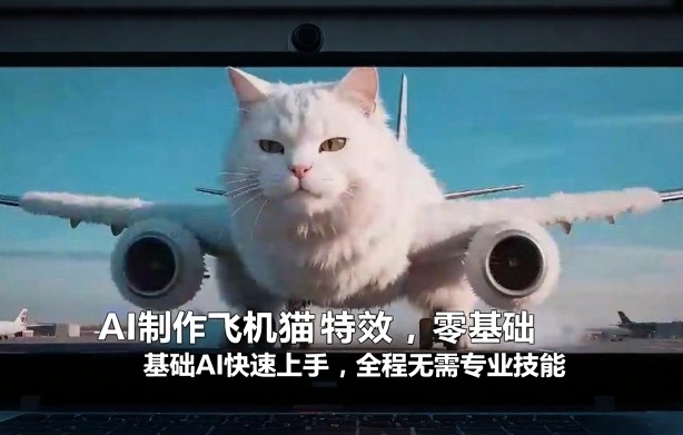 AI制作飞机猫特效，零基础AI快速上手，全程无需专业技能-米创网